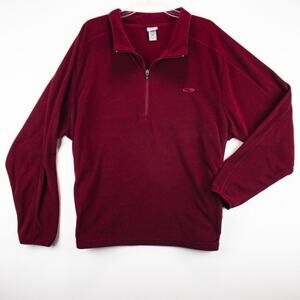 Champion Men's Pullover Size XL Red Fleece Sport Athletic Quarter Zip